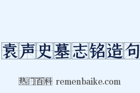 袁声史墓志铭造句是什么意思的图片